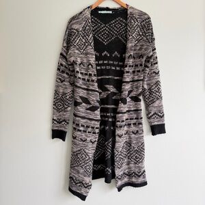 Maurices Southwestern Open Front Long Cardigan Size S